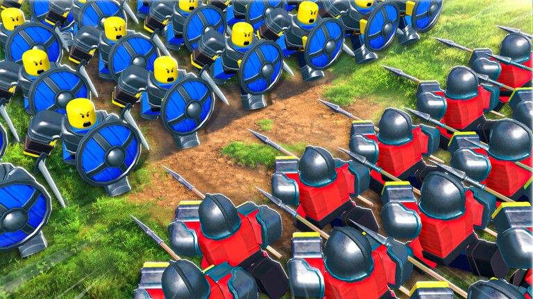 Official Command An Army battle screenshot with blue and red formations