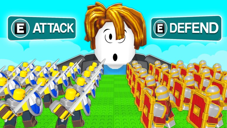 Command An Army screen showing attack and defend choices between two formations